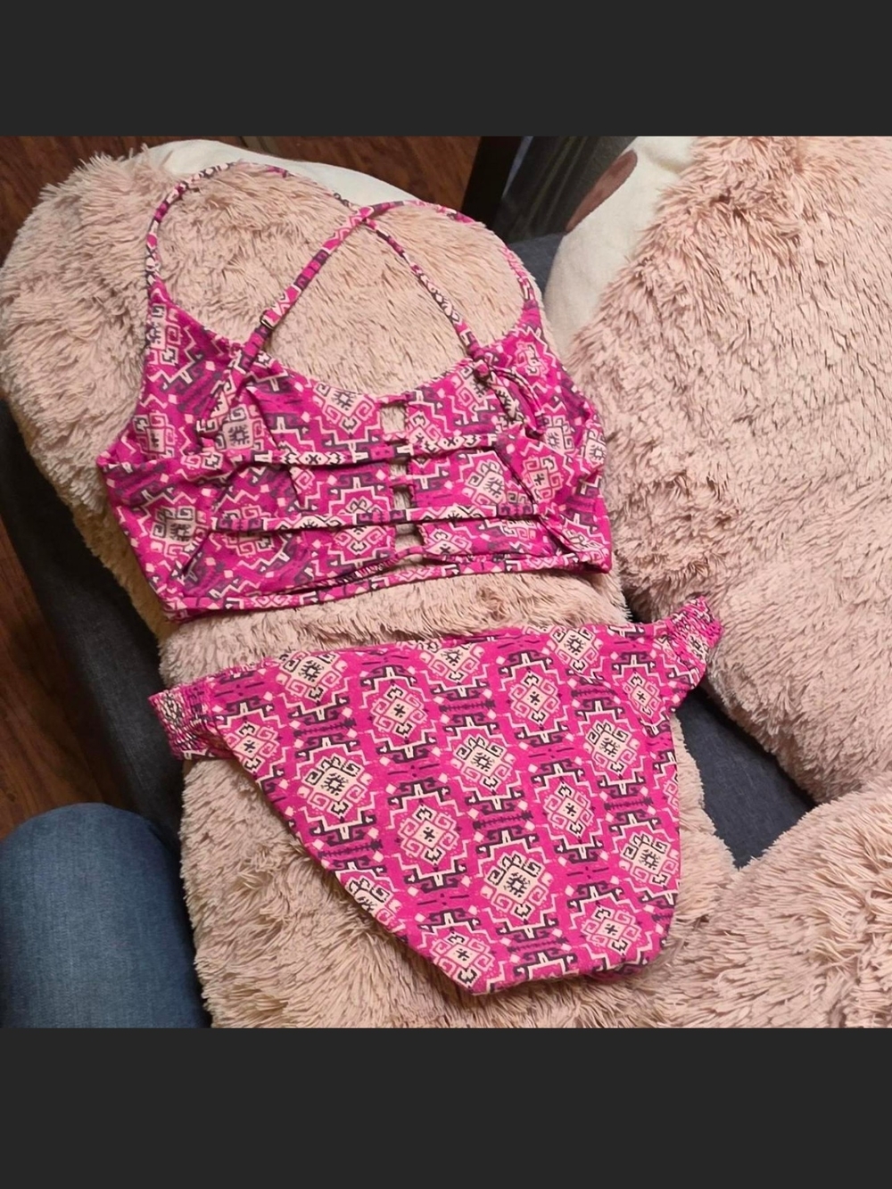 Pink Geometric Two-Piece Bikini Set - Picture 4 of 4